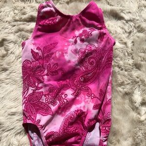 Pink Floral Girls Leotard